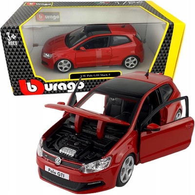 Bburago Kovový model auta Plus VW Polo GTI Mark 5 červená 1:24 – Zboží Dáma