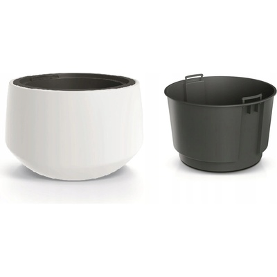 Prosperplast Bílý plast Květináč 34,3 x 34,3 x 19,7 cm