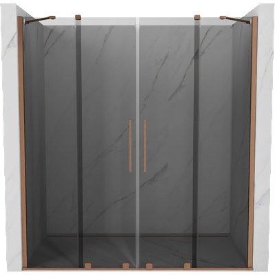 Mexen Velar Duo плъзгащи се душ врати 170 см, графит, полиран месинг - 871-170-000-42-65 (871-170-000-42-65)