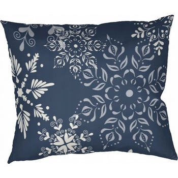 Dadka bavlna Snehové vločky tmavomodrá 40 x 40 cm