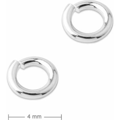 Strieborný spájací krúžok 4 mm č.555 - 10 ks