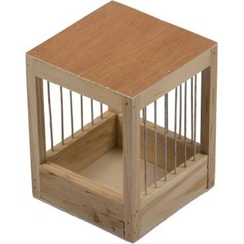 Duvo Plus Nest Box with Bars - Дървена клетка за разплод/гнездене за птици 14x14x18 см