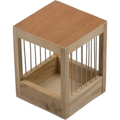Duvo Plus Nest Box with Bars - Дървена клетка за разплод/гнездене за птици 14x14x18 см