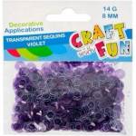 Craft with fun Sequins banner button 8mm violet cf 40/400