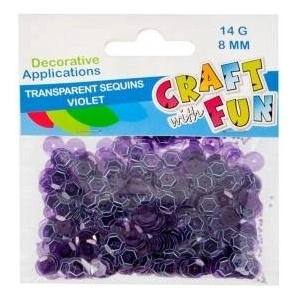 Craft with fun Sequins banner button 8mm violet cf 40/400