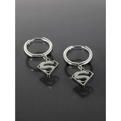 Prošperk stříbrné náušničky z chirurgické oceli superman logo S1088