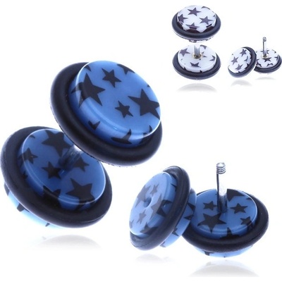Šperky eshop nepravý akrylový piercing do ucha s hvězdičkami PC32.24 bílá