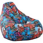 Pufrelax Пуф круша, 220л. , Nirvana Hobbit, Street Art, Водоустойчив, Перящ се калъф, Пълнеж от Полистиролни перли, принт (PUF-G-NH-TEXP-STR)