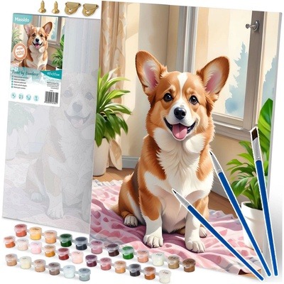 Massido Massido Malba podle čísel Corgi pes 40 x 50 cm