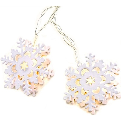 ACA Lighting LED vianočné girlanda Snehové vločky teplá biela 2x AA batérie 160 cm IP20