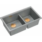 Quadron Logan 120 сива - медна вградена композитна мивка 76x45 см (HQL7645U5_PVDC1_I) Мивка за вграждане