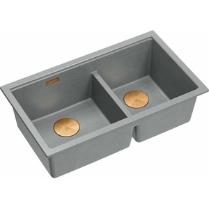 Quadron Logan 120 сива - медна вградена композитна мивка 76x45 см (HQL7645U5_PVDC1_I) Мивка за вграждане