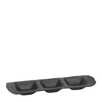 Image 1 of Horecano - Порцеланово трисекционно плато 30см WILLOW BLACK-(HC-56884) (0156884)