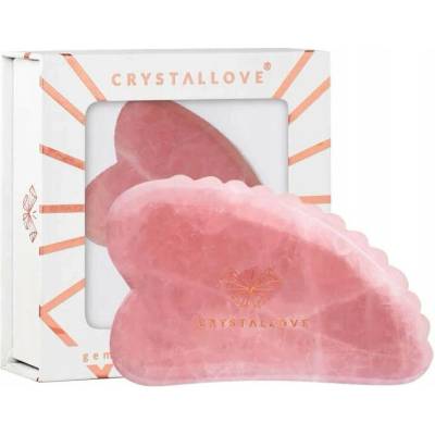 Crystallove Rose Quartz 3D Gua Sha masážní pomůcka