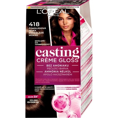 L'Oréal Paris Casting Creme Gloss Barva na vlasy 418 Chocolate Mocha 48 ml