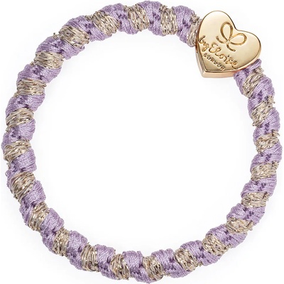 By Eloise London Woven Gold Heart Ластик за коса за жени цвят Lavender