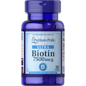 Image 1 of Puritan's Pride Biotin 7500 mcg [50 Таблетки]