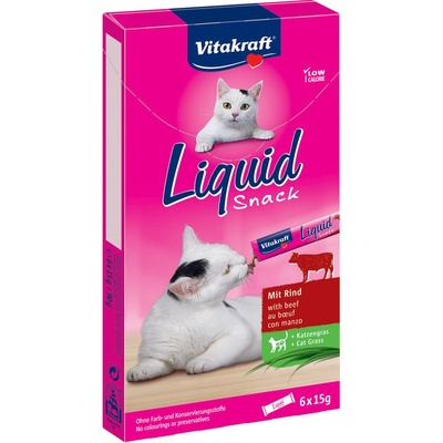 Vitakraft Cat Liquid snack hovězí a inulin 24 x 15 g