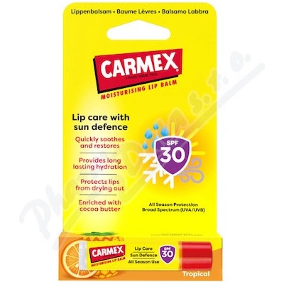 Carmex Tropical Sun Defense ochranný balzam na pery SPF30 4,25 g