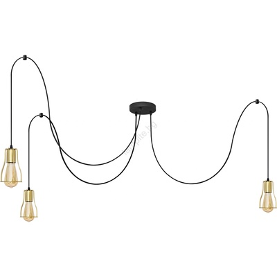 Helam Пендел TUBE LONG 3xE27/10W/230V черен/златист (HE1599)