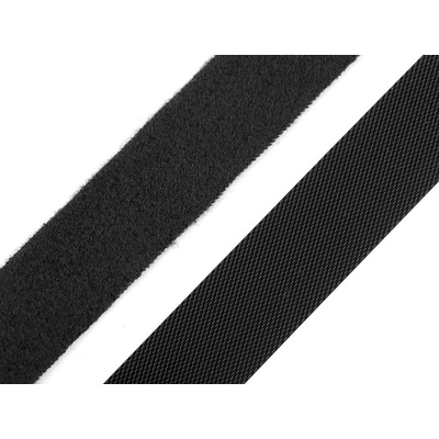 Prima-obchod Nízkoprofilový suchý zip háček + plyš šíře 20 mm jemný, barva 2 černá