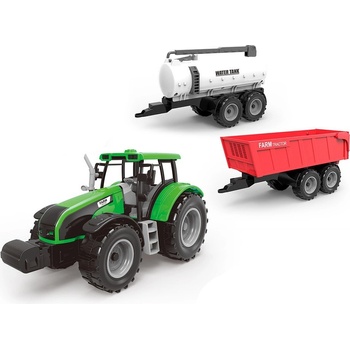 RAPPA Farmársky traktor s dvoma prívesy zelená