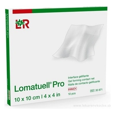 Lomatuell Pro hydrokoloidné krytie na rany s kontaktnou sieťkou 10x20 cm 10 ks