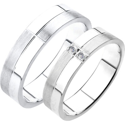 Snubní prsteny bílé zlato SP-228