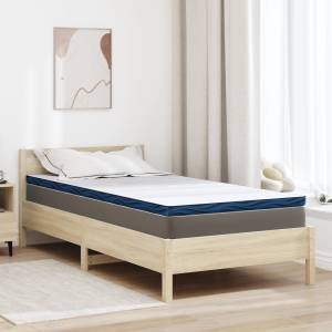 vidaXL Топер за матрак 100 x 200 cm дебелина Жакардова материя Бяло (4106257)