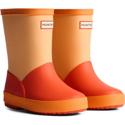 Hunter Boots Детски гумени ботуши Hunter Boots Kid's First Colour Block Insulated Boot Wellington boots - Summit Rise Peach / Aurora Orange / Lava Red - размер 1 (UK) (731-0271-0219)
