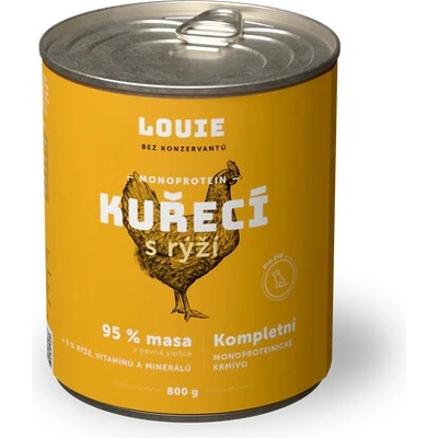 Louie Dog Kuracie s ryžou a prebiotikami 800 g