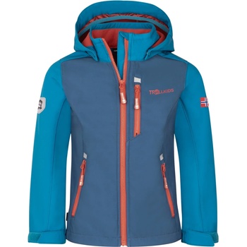 TROLLKIDS Детско софтшел яке Trollkids Kid's Balestrand Jacket Softshell jacket - Summernight Blue / Mystic Blue / Red Clay - размер 176 (EU) (703-4381-0721)
