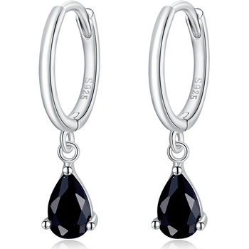 Olivie strieborné krúžky ČIERNA KVAPKA 5017