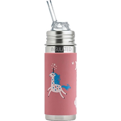 Pura Nerezová Termo lahev s brčkem 260 ml Unicorn
