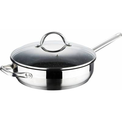Bergner Pánev s mramorovým povrchem a poklicí GOURMET 24 cm nerez BG-9846-MM