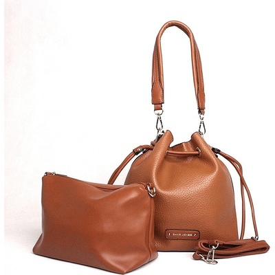 David Jones Paris Střední kabelka do ruky či rameno + etue CM6410 hnědá