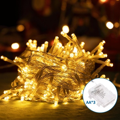 Aigostar - LED Външна гирлянда 50xLED/8 функции 3xAA 5, 3m IP44 топла бяла светлина (AI1330)