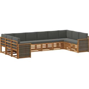 vidaXL Комплект дивани за открито 10 бр. 10-местни (3384888)