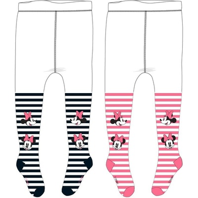 E PLUS M Dívčí punčocháče MINNIE 52368213 proužky bílá/růžová