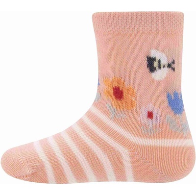 Dětské ponožky Ewers Socken GOTS Blumenwiese apricot