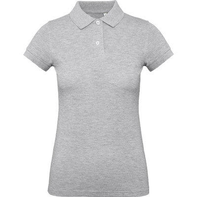 B&C Inspire Polo /women Dámske piqué polo z bio bavlny sivá heather