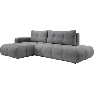 Laski Разтегателен ъглов тапициран диван almada, l-образен (ляв), с вместително място за съхранение - сив (lk0101)