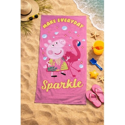 BrandMac dětská bavlněná osuška Peppa Pig s plameňákem 70 x 140 cm