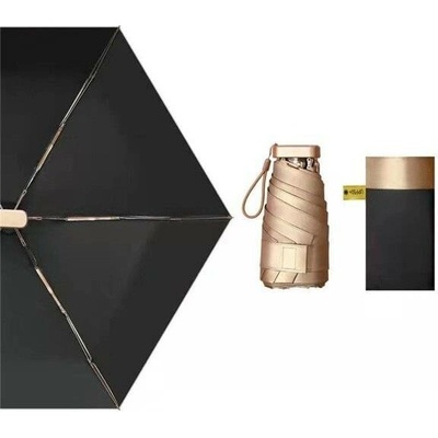 Luxury Gold Shimia skládací cestovní mini deštník černý