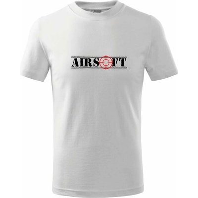Airsoft nápis tričko detské biela