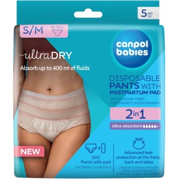 Canpol Еднократни бикини 2 в 1 Canpol - За след раждане с подложка, S/M, 5 броя (78/011C)