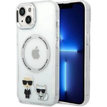 KARL LAGERFELD Кейс Karl Lagerfeld KLHMP14MHKCT за iPhone 14 Plus 6.7"", твърд, прозрачен / прозрачен, Karl&Choupette Aluminum, съвместим с MagSafe (KXG0036919)