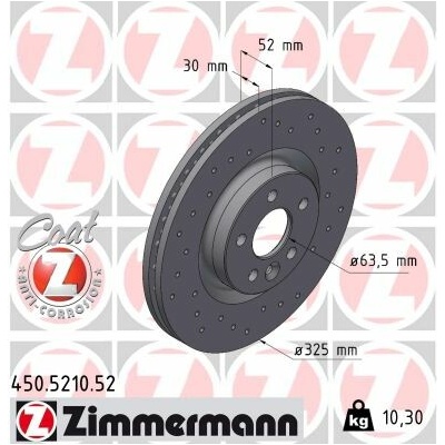 Brzdový kotúč ZIMMERMANN 450.5210.52 (450521052)