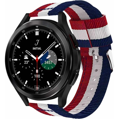 Tech-Protect Текстилна каишка за Samsung Galaxy Watch, Huawei Watch, Xiaomi, Garmin и други часовници с 20мм захват - Tech-Protect Welling Band 20mm (син-червен) (THP620NAVRED)