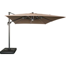 Záhradný slnečník Houseland Vexon s LED osvetlením 300x300 cm svetlohnedý